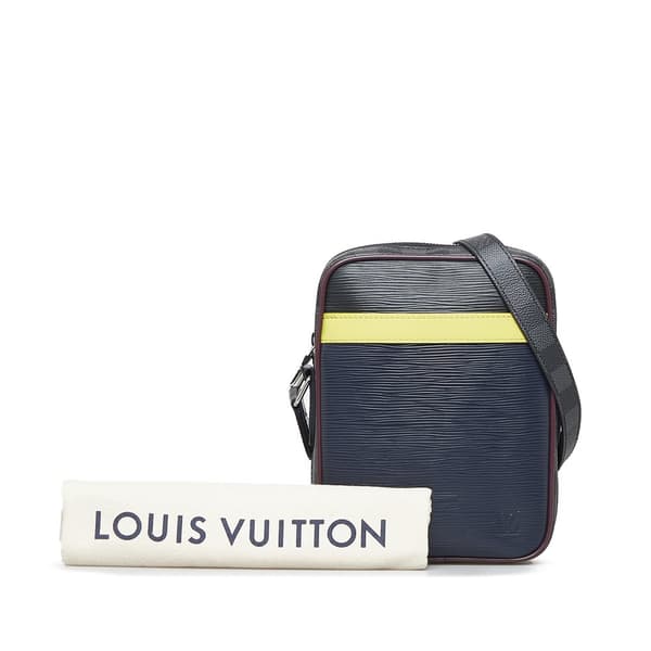 Pre-owned Louis Vuitton Epi Damier Graphite Danube Slim Black