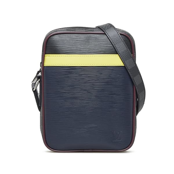Pre-owned Louis Vuitton Epi Damier Graphite Danube Slim Black