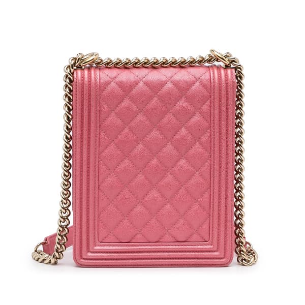 Pre-owned Chanel North South Boy Flap Pink