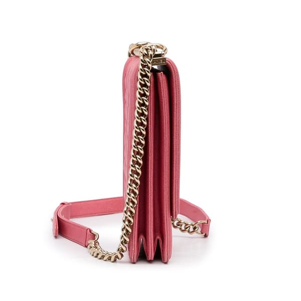 Pre-owned Chanel North South Boy Flap Pink