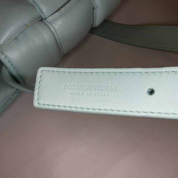 Pre-owned Bottega Veneta Nappa Intrecciato Padded Cassette Crossbody Blue