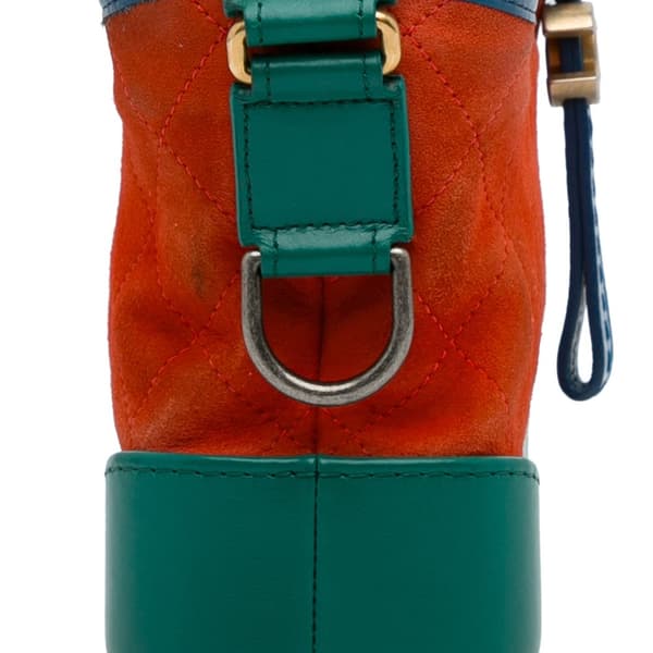 Pre-owned Chanel Small Suede Gabrielle Crossbody Orange