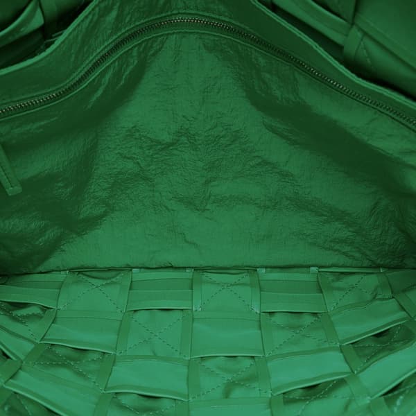 Pre-owned Bottega Veneta Maxi Nappa Intrecciato Cassette Crossbody Green