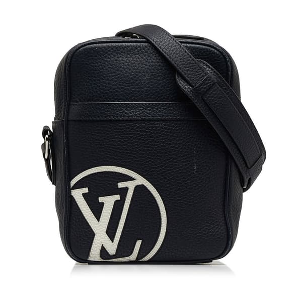 Pre-owned Louis Vuitton Taurillon Danube LV Circle  PM Blue