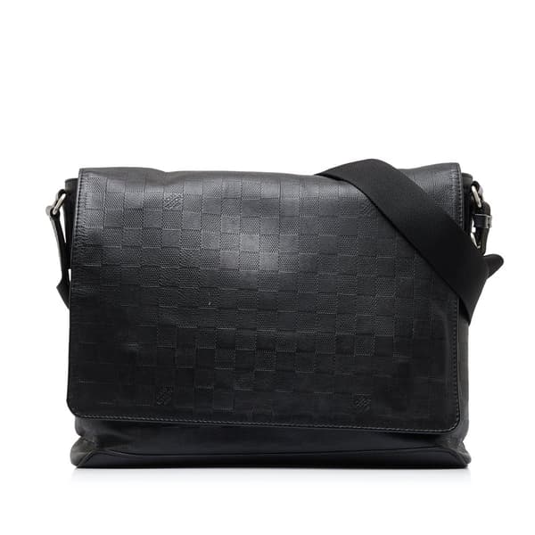 Pre-owned Louis Vuitton Damier Infini District MM Black