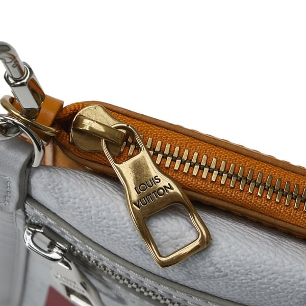 Pre-owned Louis Vuitton Monogram Antartica Double Flat Messenger Gray