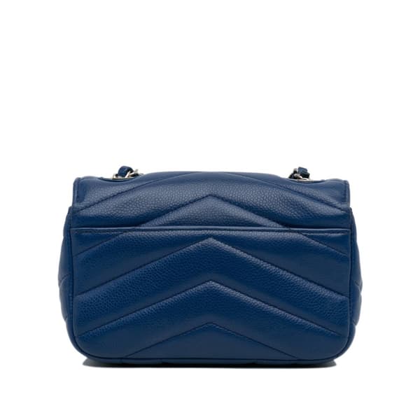Pre-owned Chanel Mini Caviar Chevron Data Center Envelope Flap Bag Blue
