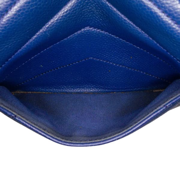 Pre-owned Chanel Mini Caviar Chevron Data Center Envelope Flap Bag Blue