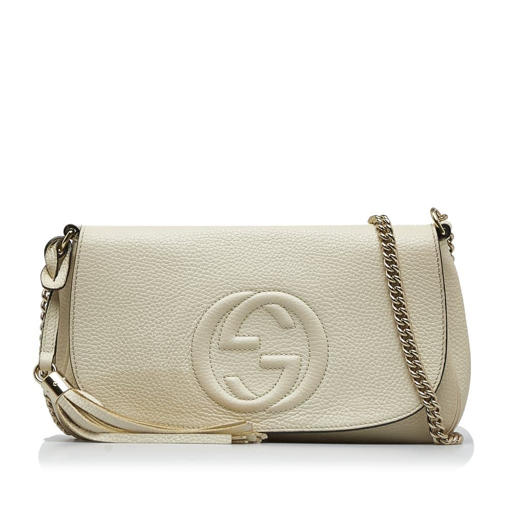 Preowned Gucci Soho Chain Crossbody White CDON
