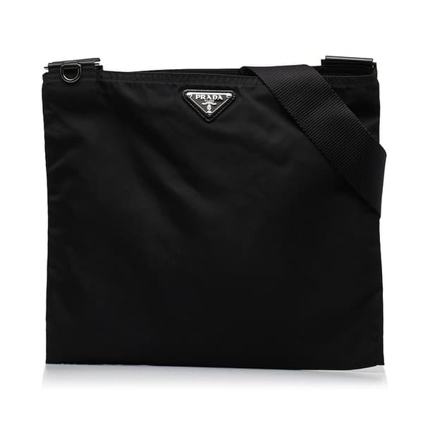 Pre-owned Prada Tessuto Zip Top Crossbody Black