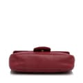 Miniatyrbild 5 av 10: Pre-owned Gucci Super Mini GG Marmont Matelasse Leather Flap Crossbody Red