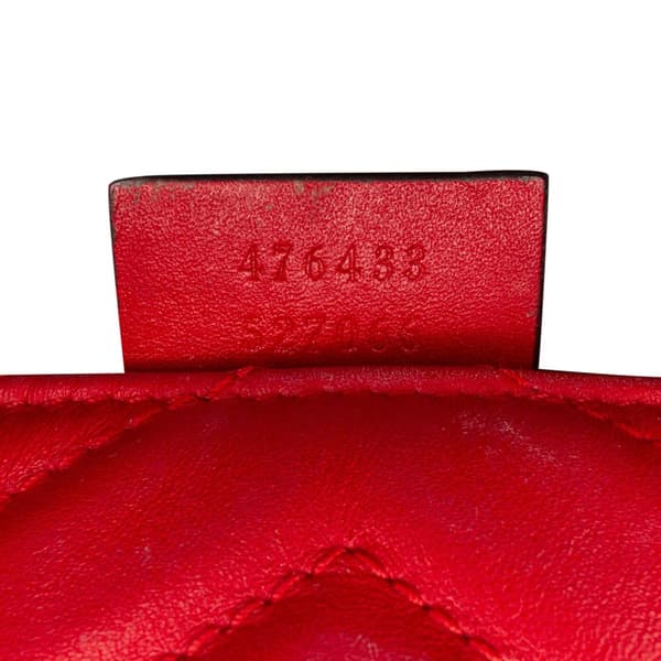 Pre-owned Gucci Super Mini GG Marmont Matelasse Leather Flap Crossbody Red