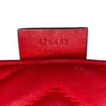 Miniatyrbild 8 av 10: Pre-owned Gucci Super Mini GG Marmont Matelasse Leather Flap Crossbody Red