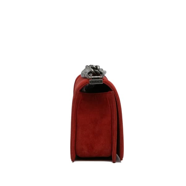 Pre-owned Chanel Old Medium Quilted Caviar Boy Flap Red