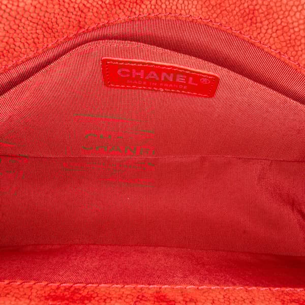 Pre-owned Chanel Old Medium Quilted Caviar Boy Flap Red