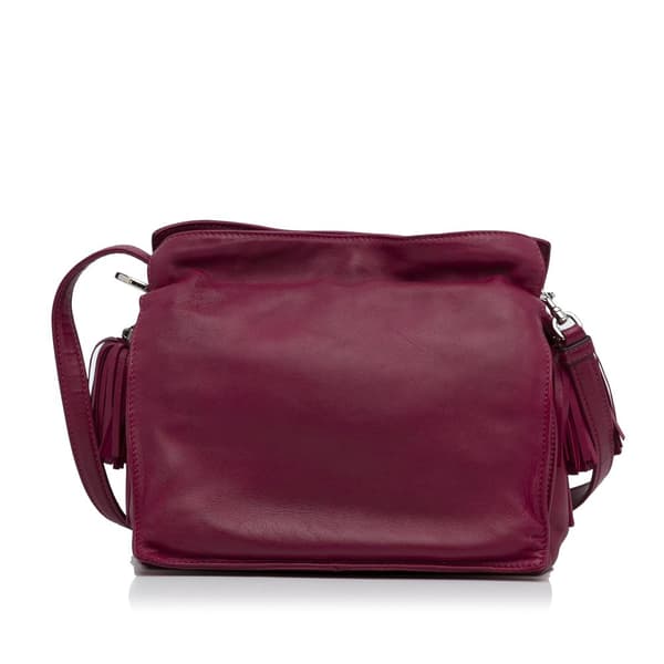 Pre-owned LOEWE Small Leather Flamenco Crossbody Bag Pink