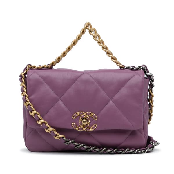 Pre-owned Chanel Medium Lambskin 19 Flap Pink