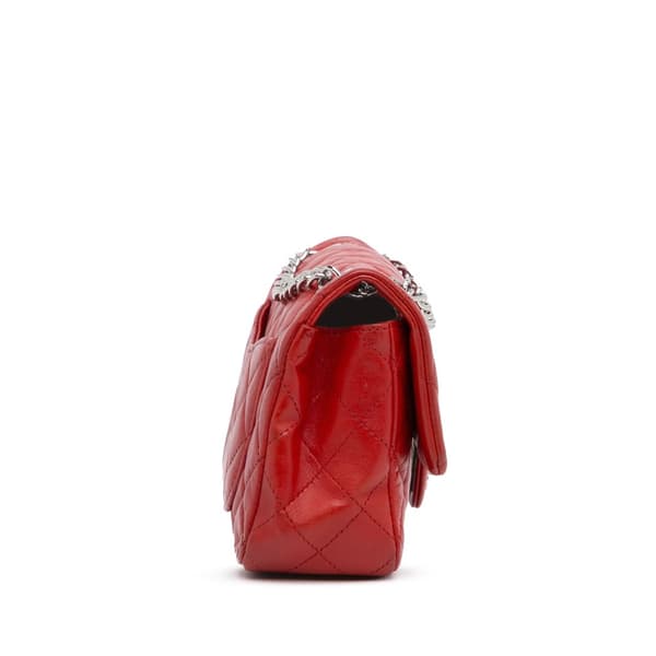 Pre-owned Chanel New Mini Rectangular Classic Lambskin Single Flap Red
