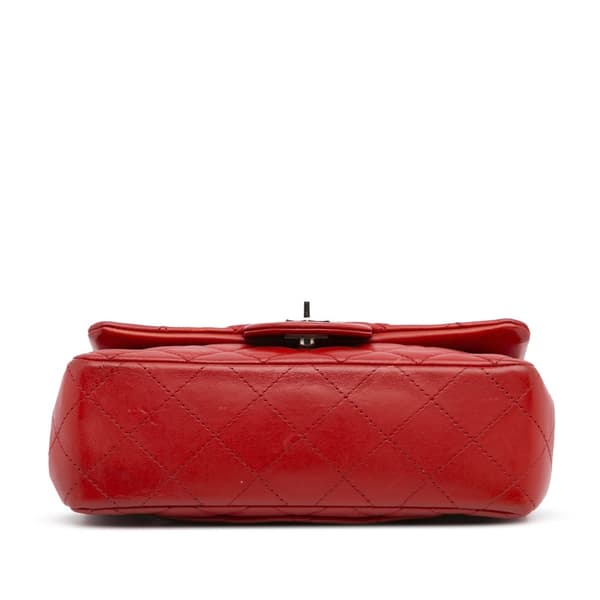 Pre-owned Chanel New Mini Rectangular Classic Lambskin Single Flap Red
