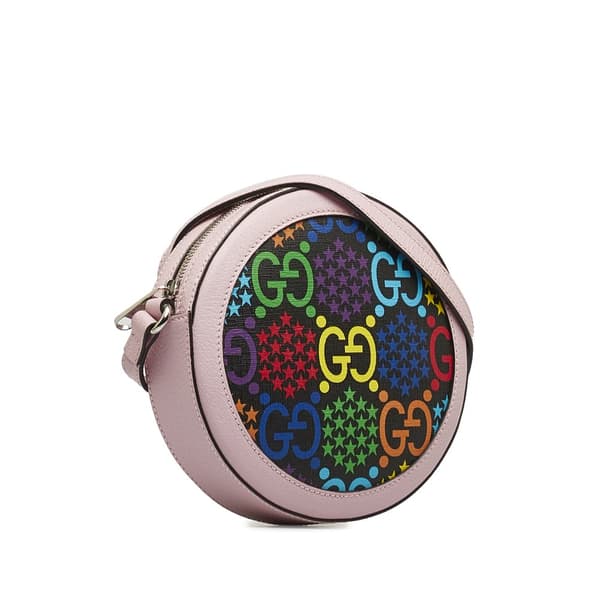 Pre-owned Gucci GG Supreme Psychedelic Round Crossbody Pink