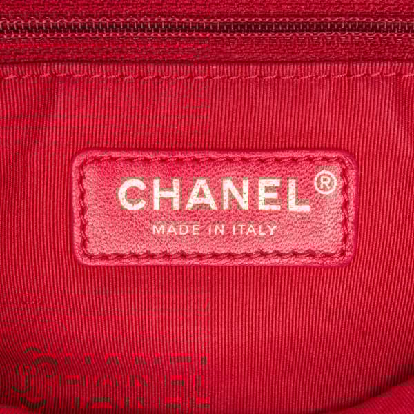 Pre-owned Chanel Large Lambskin Twist Chain Enamel CC Flap Black