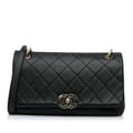 Miniatyrbilde 1 av 10: Pre-owned Chanel Large Lambskin Twist Chain Enamel CC Flap Black
