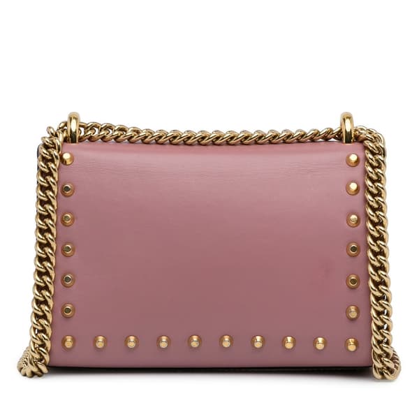 Pre-owned Gucci Small Pearl Studded Padlock Crossbody Pink