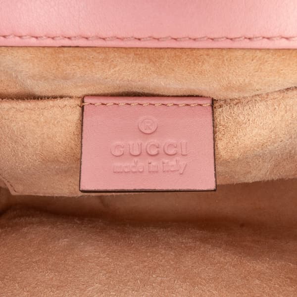 Pre-owned Gucci Small Pearl Studded Padlock Crossbody Pink
