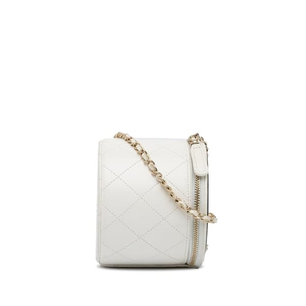 Pre-owned Chanel Chain and Charm Vanity Case White
