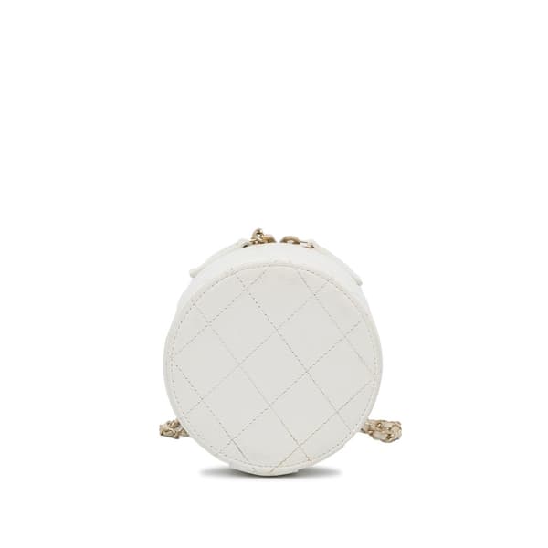 Pre-owned Chanel Chain and Charm Vanity Case White