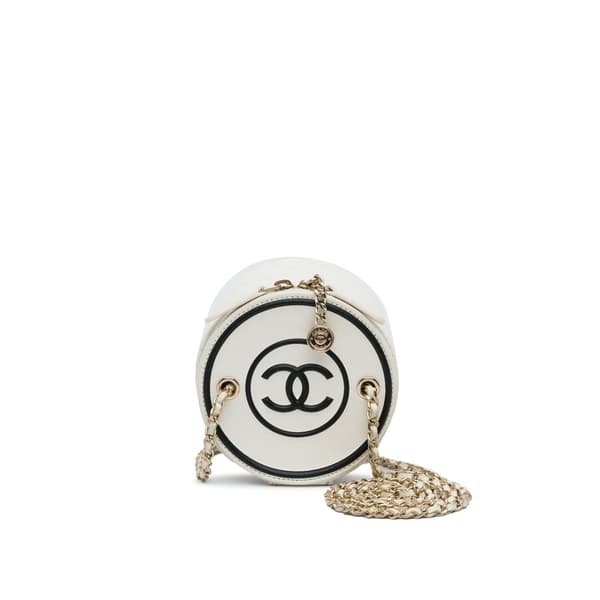 Pre-owned Chanel Chain and Charm Vanity Case White