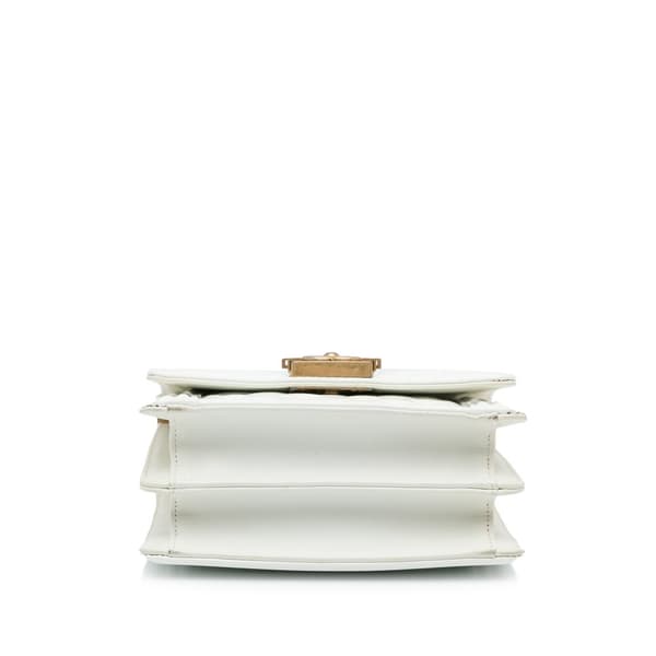 Pre-owned Chanel North South Boy Flap White