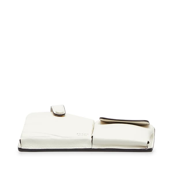 Pre-owned Fendi Bustine Mini Century White