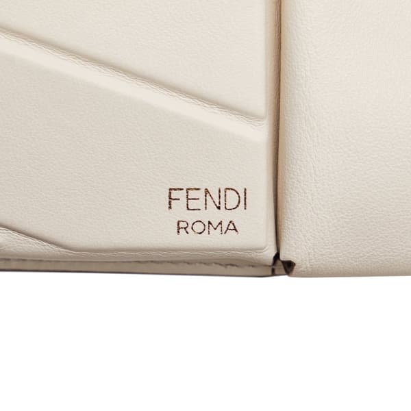 Pre-owned Fendi Bustine Mini Century White
