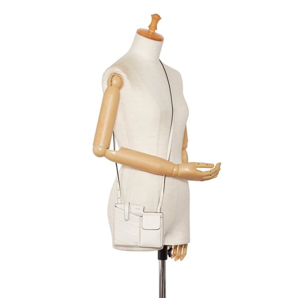 Pre-owned Fendi Bustine Mini Century White