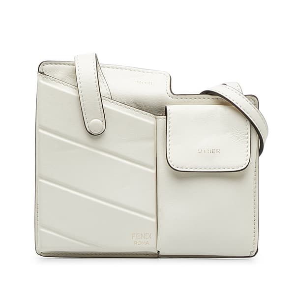 Pre-owned Fendi Bustine Mini Century White