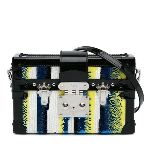 Pre-owned Louis Vuitton Sequins Petite Malle Black