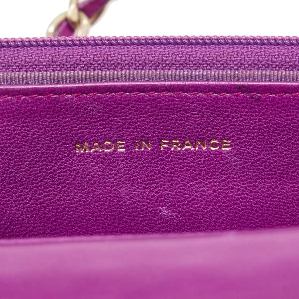 Pre-owned Chanel Camellia Wallet On Chain Purple