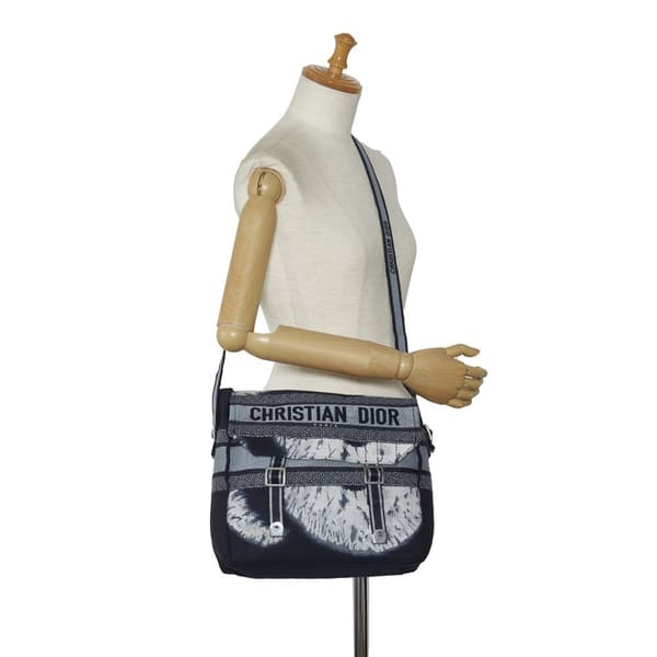 Pre-owned Dior Tie Dye Diorcamp Messenger Bag Blue