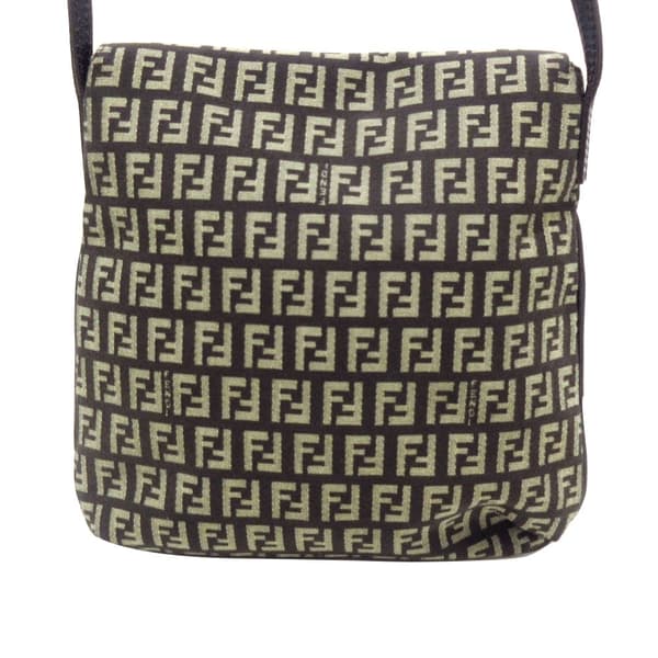 Pre-owned Fendi Zucchino Crossbody Brown
