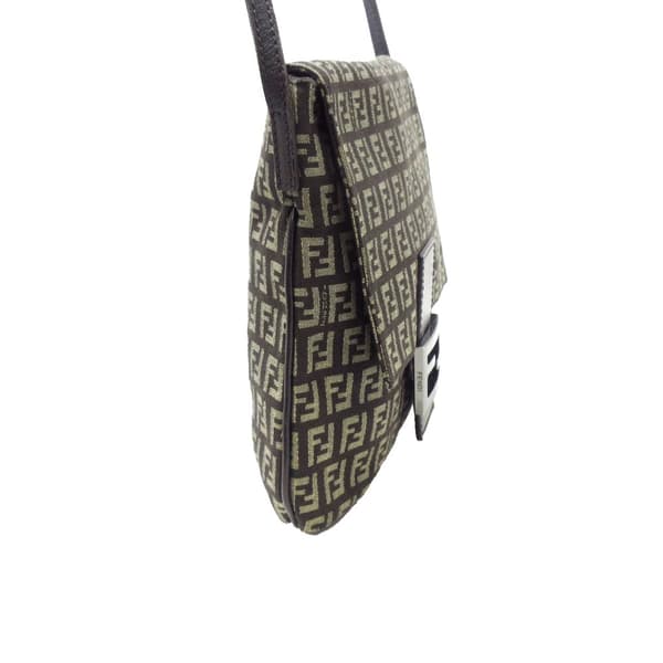 Pre-owned Fendi Zucchino Crossbody Brown