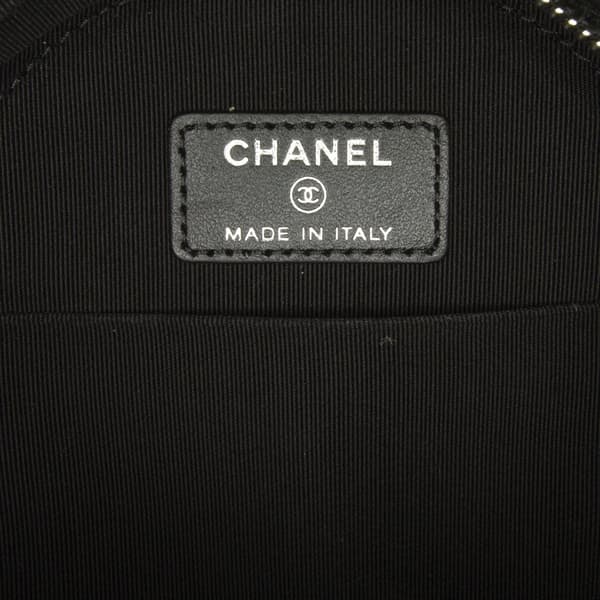 Pre-owned Chanel Suede Cocostellar Round Clutch on Chain Black