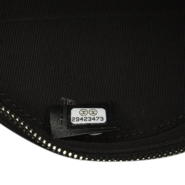 Pre-owned Chanel Suede Cocostellar Round Clutch on Chain Black