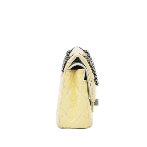 Pre-owned Chanel Mini Reissue 2.55 Patent Double Flap Yellow