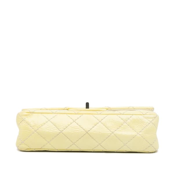 Pre-owned Chanel Mini Reissue 2.55 Patent Double Flap Yellow