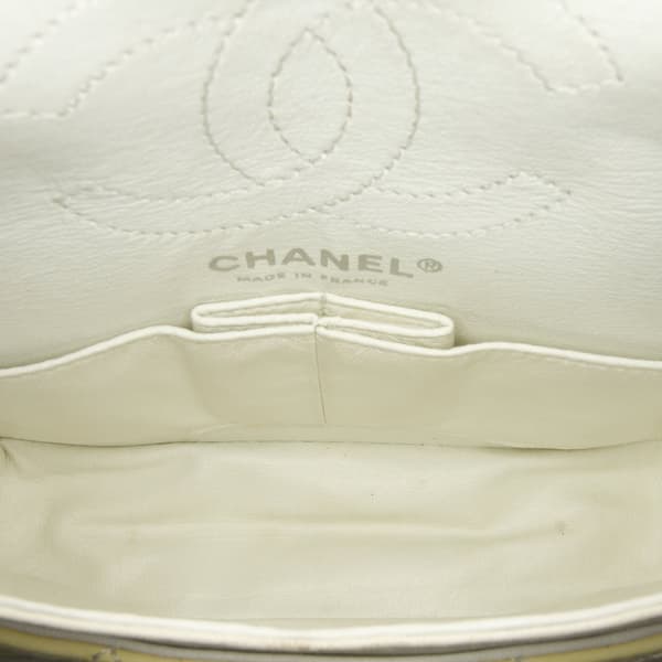 Pre-owned Chanel Mini Reissue 2.55 Patent Double Flap Yellow