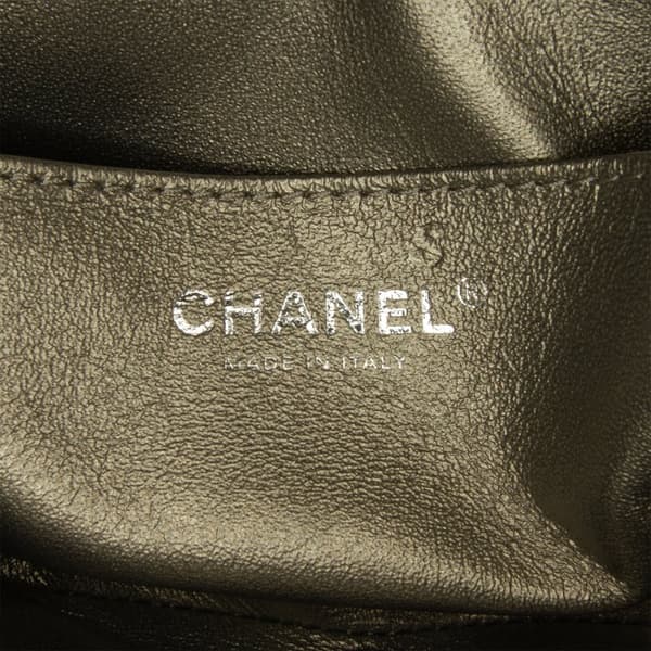 Pre-owned Chanel Mini Embellished Calfskin Chevron Square Envelop Flap Gray