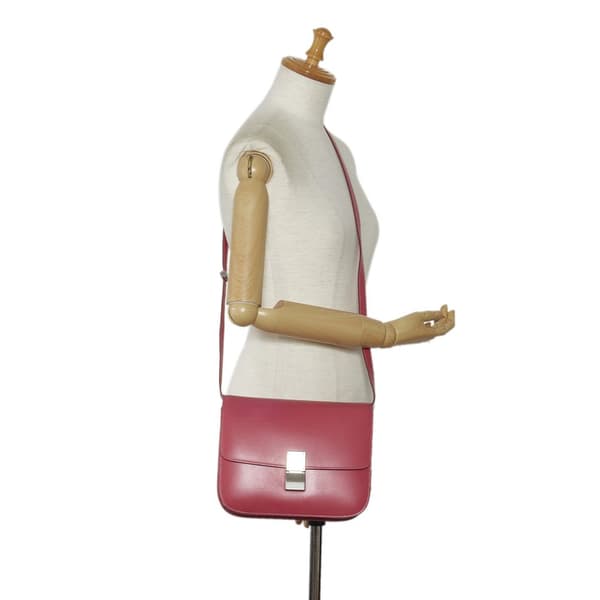 Pre-owned Celine Medium Calfskin Classic Box Pink
