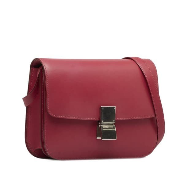 Pre-owned Celine Medium Calfskin Classic Box Pink