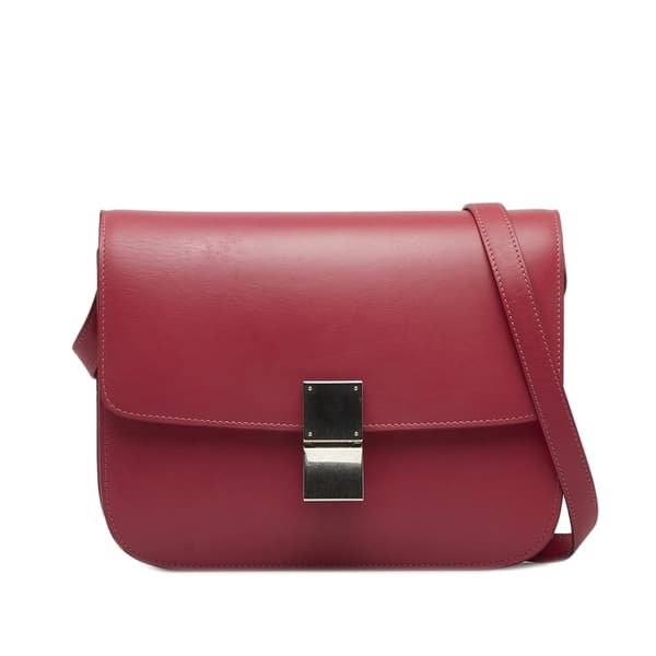 Pre-owned Celine Medium Calfskin Classic Box Pink